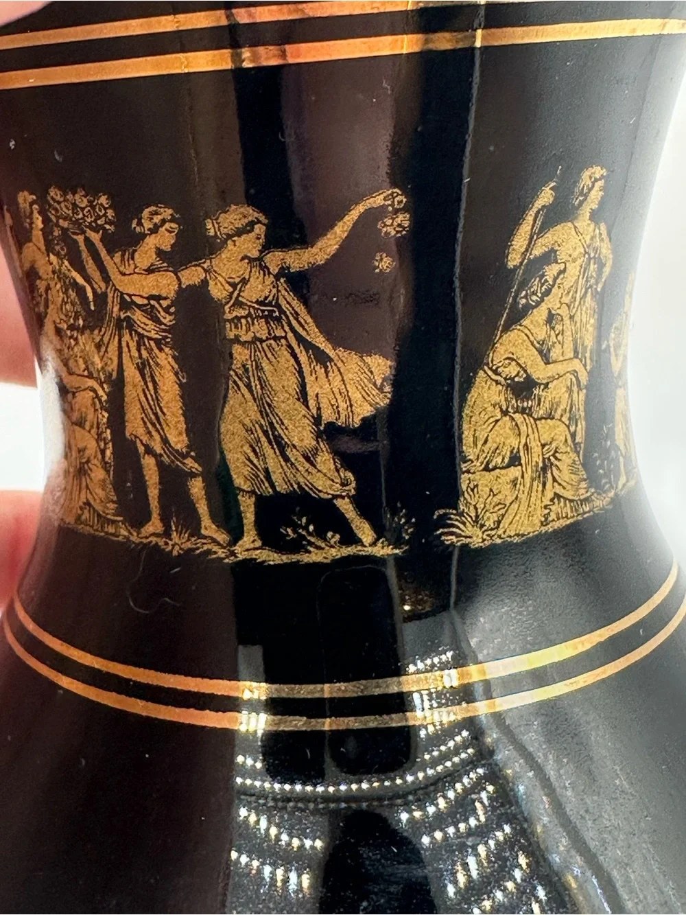 Vintage Greek SPARTHAS KERAMIK from Greece with decorative 24 K Gold detailing